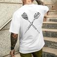 Dart Silhouette For Dart Player T-Shirt mit Rückendruck Geschenke für Ihn