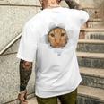 Divertente Gatto Che Esce Dalla Stampa Simpatica T-shirt da uomo con stampa posteriore Regalos para él