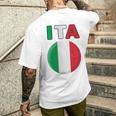 Donna Bandiera Italia Italia Italiano Famiglia Italiano Con Collo A T-shirt da uomo con stampa posteriore Regalos para él