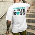 Donna Caregiving Come Boss Divertente Caregiver Infermieristica Infermiera Grafica Con Collo A T-shirt da uomo con stampa posteriore Regalos para él
