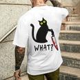 Donna Divertente Coltello Nero Omicida Gatto Gattino Gatto Amante Regalo Con Collo A T-shirt da uomo con stampa posteriore Regalos para él
