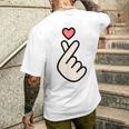 Finger Heart I Love You Carino Coreano Saranghaeyo T-shirt da uomo con stampa posteriore Regalos para él