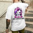 Unicorn Nö Einfach Nö Slogan T-Shirt mit Rückendruck Geschenke für Ihn