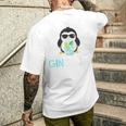 Ginguino Gin Cocktail Alcol Divertenti Gin E Tonic T-shirt da uomo con stampa posteriore Regalos para él