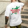 With Handball Team Magdeburg Fan Saxony-Anhalt Green Red T-Shirt mit Rückendruck Geschenke für Ihn