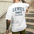 Lewes Delaware Deintage-Sportdesign Marineblau-Druck T-Shirt mit Rückendruck Geschenke für Ihn