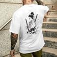 Motivo Di Una Guerriera Samurai Raffigurata In Stile Inchiostro T-shirt da uomo con stampa posteriore Regalos para él
