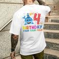 Niños My 4Th Birthday Diseño De Tiburón Para Niños Camiseta Hombre Estampado Espalda Regalos para él