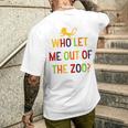 Niños Quién Me Dejó Salir Del Zoológico Niños Divertidos Camiseta Hombre Estampado Espalda Regalos para él