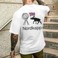 Nordkapp Norvegia Bandiera Alce T-shirt da uomo con stampa posteriore Regalos para él