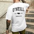 O'neill Nebraska Ne Sports intage Gray T-Shirt mit Rückendruck Geschenke für Ihn