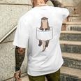 With Otter In Der Tasche Seeotter Liebe Otter Gray T-Shirt mit Rückendruck Geschenke für Ihn