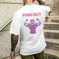 Pink Out Football Team Tackle Breast Cancer Awareness Month Men's T-shirt Back Print Gifts for Him