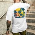 Playa Tropical Atardecer Retro Palmerasacaciones Deerano Camiseta Hombre Estampado Espalda Regalos para él