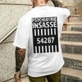 Psychiatrie Insasse 54287 Kostüm Knast Gefängnis T-Shirt mit Rückendruck Geschenke für Ihn