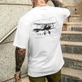 Se4 Britischer Doppeldecker Fliegende Wolken T-Shirt mit Rückendruck Geschenke für Ihn