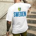 Svezia Bandiera Svedese Sverige Regalo Amore Souvenir T-shirt da uomo con stampa posteriore Regalos para él