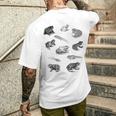 Tadpole Frog Toad Collage Per Gli Amanti Delle Rane Cacciatori T-shirt da uomo con stampa posteriore Regalos para él