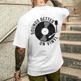 Vinyl Record Dj Record Retro Gray T-Shirt mit Rückendruck Geschenke für Ihn