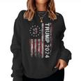 45 47 Trump 2024 American Flag Vintage Trump For President Women Sweatshirt