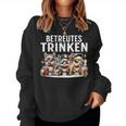 Betreutes Trinken Alpaca Motto Beer Drinking Sweatshirt Frauen