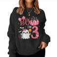 Boo I'm 3 Years Old Ghost 3Rd Birthday Halloween Ghost Girls Women Sweatshirt