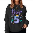Dive Into 5 Birthday Decorations Girl 5Th Birthday Mermaid Women Sweatshirt