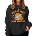 Fall In Love With Reading Book Autumn Pumpkins And Teachers Women Sweatshirt