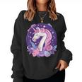 Geburtstag 7 Einhorn Mädchen Einhorn Outfit 7 Geburtstag Sweatshirt Frauen