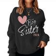 Große Schwester 2024 Big Sister 2024 Girls' Heart Sweatshirt Frauen