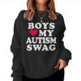 Jungen Lieben Meinen Autismus Swag Lustige Autistische Mädchen Bewusstseins-Idee Sweatshirt Frauen