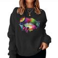 Labbra Colorate Farfalla Amore Sensuale Women Sweatshirt