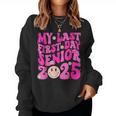 My Last First Day Senior 2025 Back To School Class Groovy Women Sweatshirt