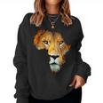 Leone Testa Africa Mappa Contorno Leoni Uomini Donne Bambini Women Sweatshirt