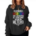 Lieber Lesbian Und Lebensfroh Lesbian Lgbtq Pride Women's Sweatshirt Frauen