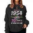 Made In 1954 Floral 70Th Birthday Women Sweatshirt