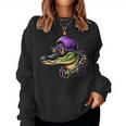 Mardigator Mardi Gras Alligator Costume Mardi Gras Women Sweatshirt