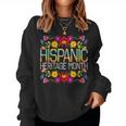 Hispanic Heritage Month National Latino Pretty Flower Flags Women Sweatshirt