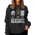Rock Paper Scissor Reading Book Reading Teacher Bookworm Te Women Sweatshirt