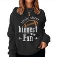 Sister Sibling Best Little Sister Biggest Fan Football Women Sweatshirt