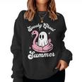 Spooky Ghoul Summer Cute Ghost Flamingo Summer Vibes Beach Women Sweatshirt