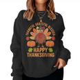 Thankful Grateful Blessed Turkey Happy Thanksgiving Women Sweatshirt