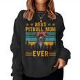 Vintage Retro Best Pit Bull Mom Ever Dog Lover Día De La Madre Sudadera Mujer