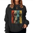 Vintage Weimaraner Dog Mum Dad Children Women Sweatshirt Frauen