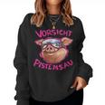 Women's Ski Rabbit Outfit Caution Pistensau Après Ski Party Sweatshirt Frauen