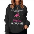 Women's Weinkönigin Bitte Nicht Schubsen Ich Habe Wein In Der Hand Sweatshirt Frauen