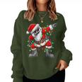 Christmas Dabbing Santa Xmas Lights Girls Boys Christmas Dab Women Sweatshirt