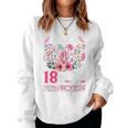18 Year Old Made In 2006 Floral Flower 18Th Birthday Womens Women Sweatshirt
