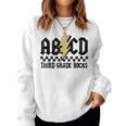 3Rd Grade Rock And Roll Letters Abcd Alphabet Back To School Women Sweatshirt
