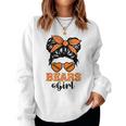 Bears Girl Retro Messy Bun Sports Fan Team Spirit Women Sweatshirt